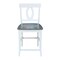 International Concepts Verona Counter Height Stool, 24" Seat Height, White/Heather gray S05-1702 - alternate 4